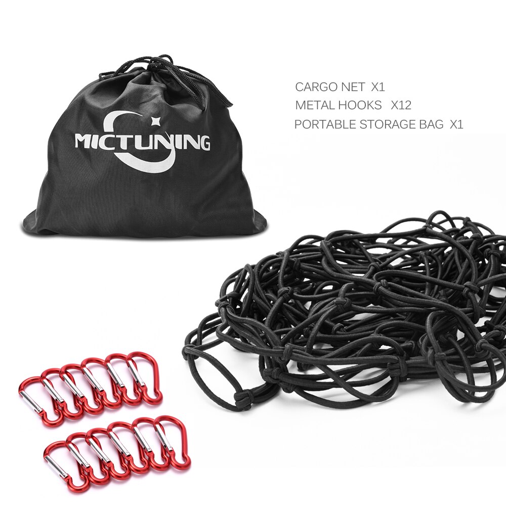 Heavy Duty Latex Cargo Net Hook Elastic Car Trailer Roof Rack Boot Luggage Bungee Cord Cargo Net Black