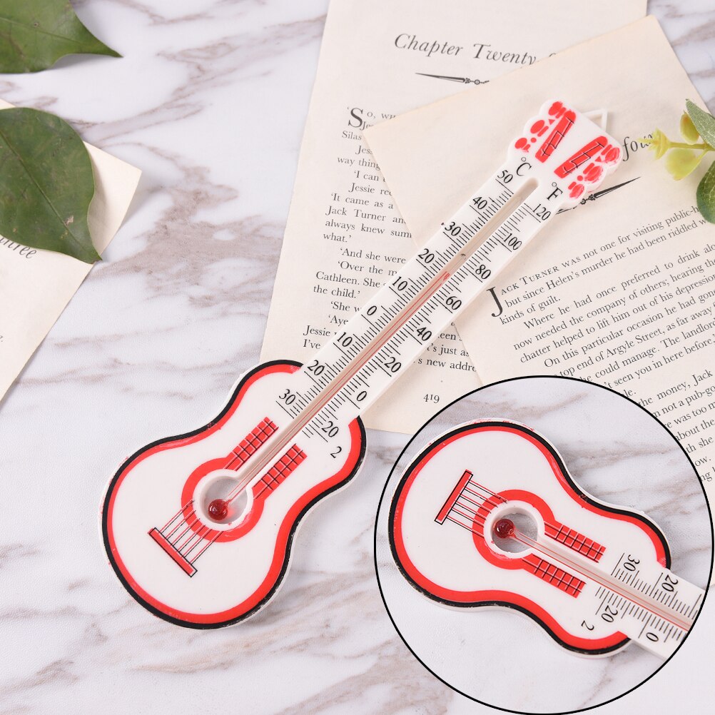 Outdoor Guitar Shape Window Wall Thermometer Temperature Indoor Office Garden Home Thermometer Wall Greenhouse