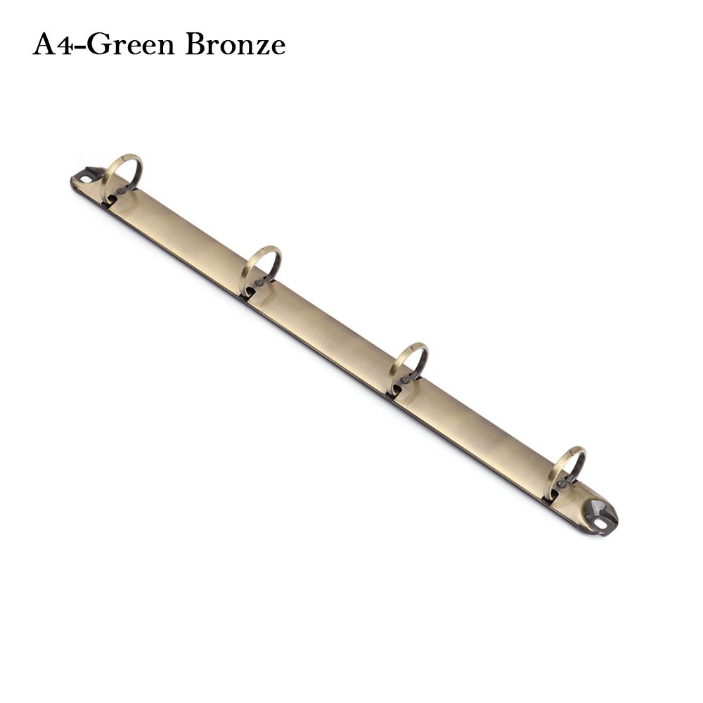 Metal Notebook Binding Hoops Stationery Refillable DIY Ring Binder Clip Loose-leaf Spring Spiral Rings File Folder Accessory: A4-Green Bronze