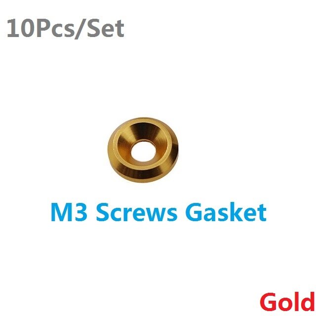 10 Stks/set M3 Schroeven Pakking Aluminium Cone Verzonken Gat Sink Hoofd Wasmachine Auto-Styling 2020NEW Multifunctionele: Gold