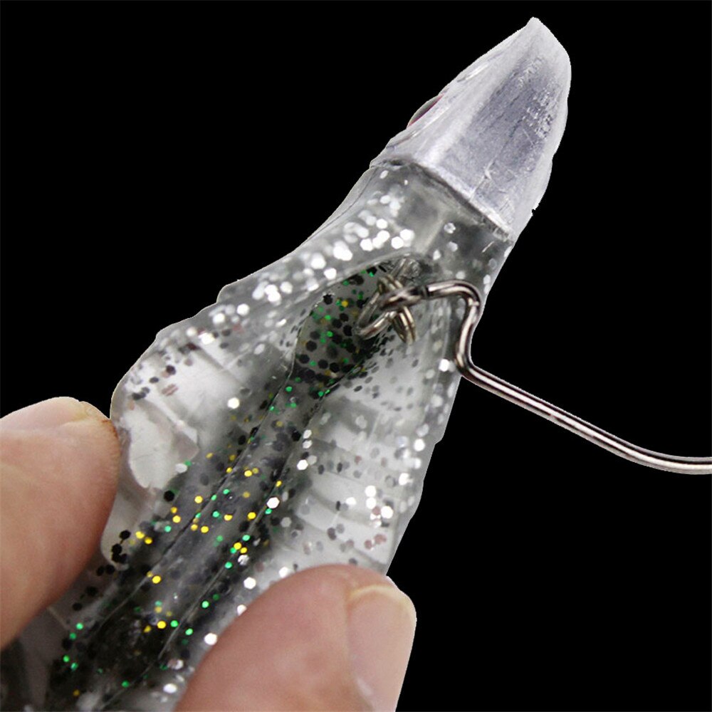 FAI DA TE Testa di Piombo in PVC facile splendente Esche Da Pesca 100 millimetri Wobblers Pesca Alla Carpa Esche Artificiali Morbide in silicone Artificiale Affrontare