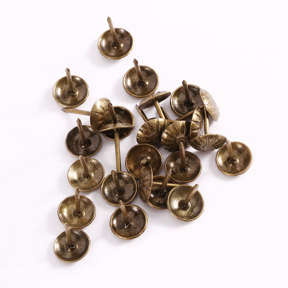Tachuelas decorativas de latón dorado, caja de para joyería, chinchetas de mesa, herramientas para muebles, carpintería, 11x16mm, 100 Uds.