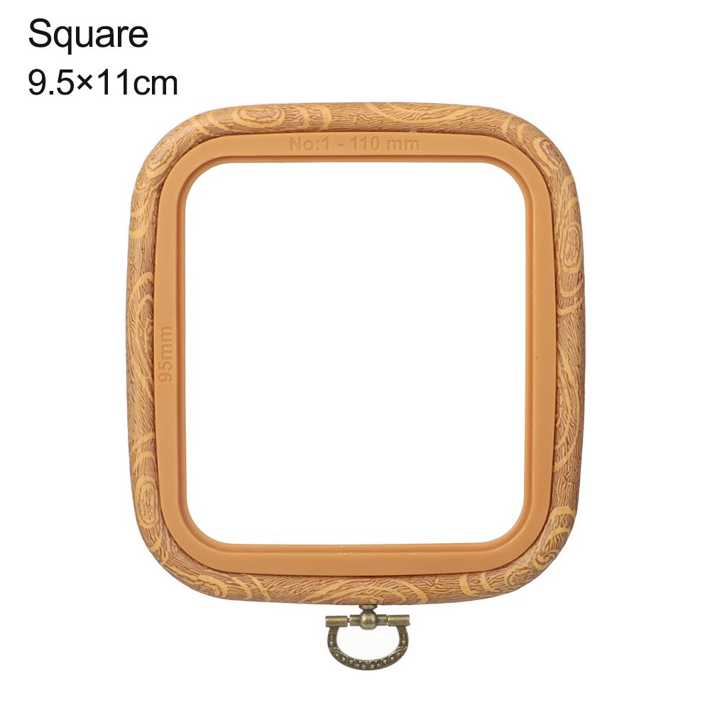 Kwadratowy/ośmiokątny mini plastikowy tamborek DIY Wykonany ręcznie rękodzieło drewno ziarno krzyż tamborek akcesoria robić rękodzieła: 9.5x11cm