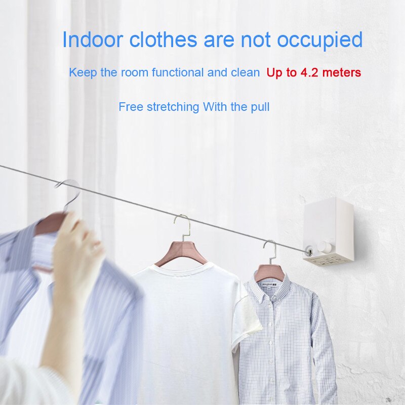 Retractable Indoor Clothesline Wall Hanger Magic Drying Rack Balcony Bathroom Invisible Clothesline clothes drying Rack