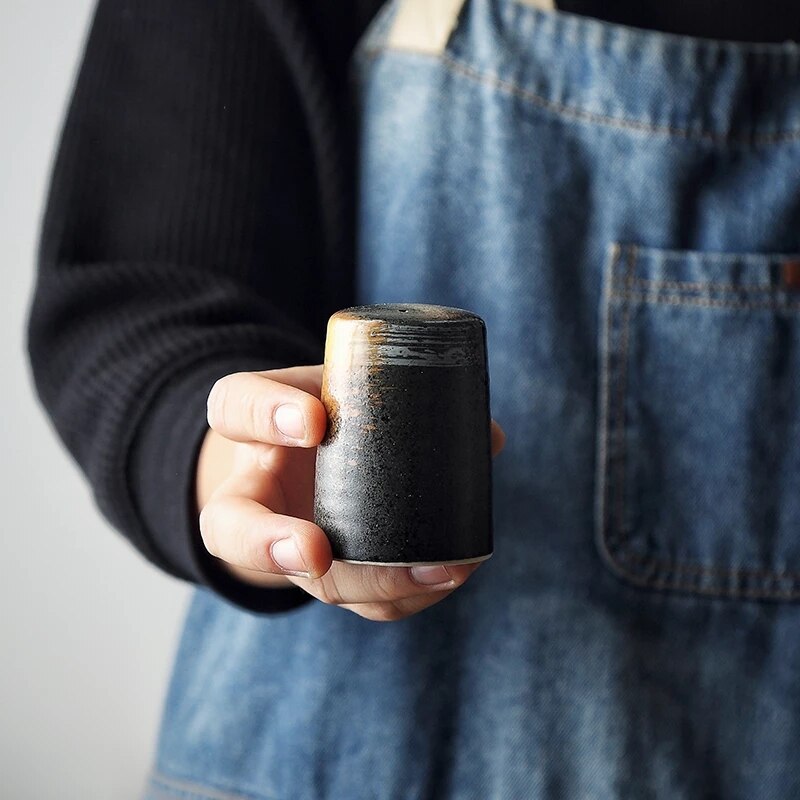 Japanese and Korean Seasoning Bottle Set Japanese Cuisine Sashimi Soy Sauce Bottle Pepper Pot Ceramic Spice Bottle Jar Set Retro