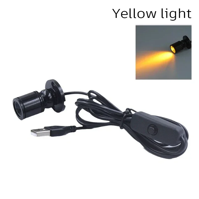 USB 5V LED Stelle Licht 1W 3W Oberfläche Montiert Schrank Vitrine Zähler Schmuck Lampe Drehbare Winkel decke Mini Scheinwerfer Downlig: Warmes Weiß