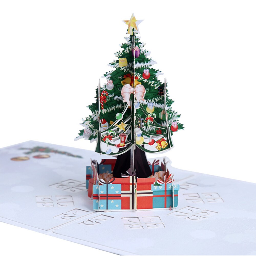 Color Print Three-Dimensional Christmas Tree 3D Greeting Card Christmas Three-Dimensional Handmade Card Year Blessing