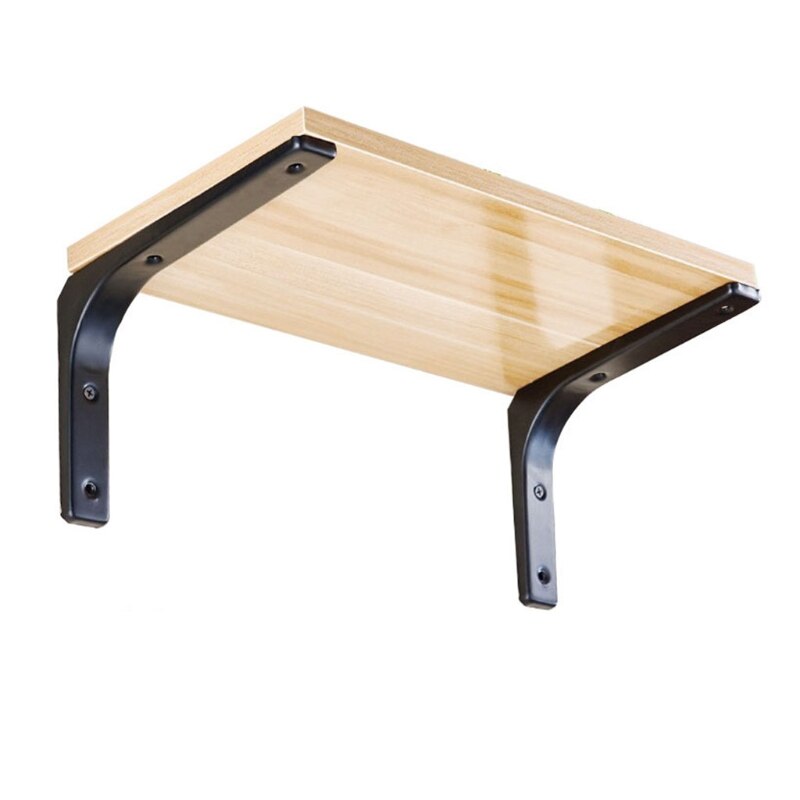 2pcs Shelf Brackets Thicken Iron L-Shaped Right Angle Corner Brace for Wall Hanging Furniture Connector Industrial Decorative