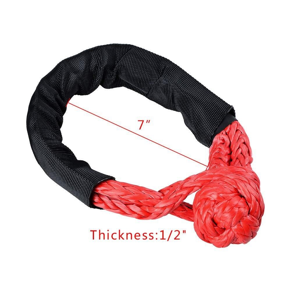 2 stücke 35000 £ Schäkel Winde Seil Abschleppen Erholung Riemen Nylon Auto flexibel Synthetische Weiche 15T Abschleppen Seile: verrotten