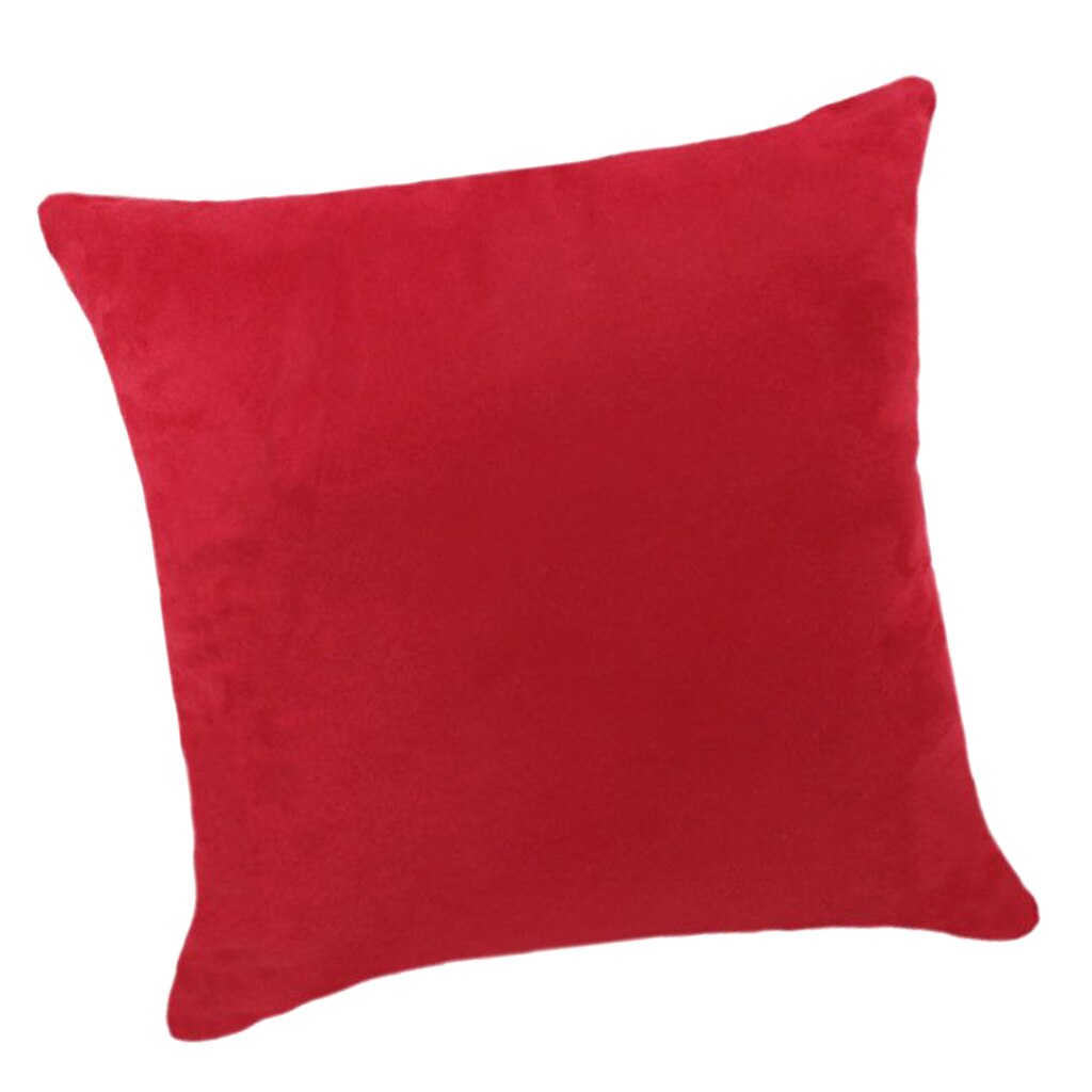 Dekorativa kuddfodral -soft touch enfärgade mocka kuddfodral för vardagsrum hem hotell dekoration: Röd 45cm