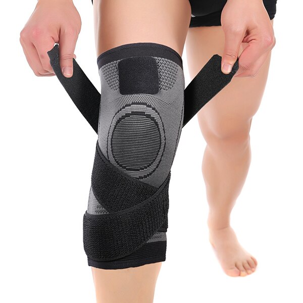 Genouillère élastique pressurisée pour hommes, équipement de protection pour Fitness, basket-ball et volley-ball, 1 pièce: 1 Piece Black / XXL