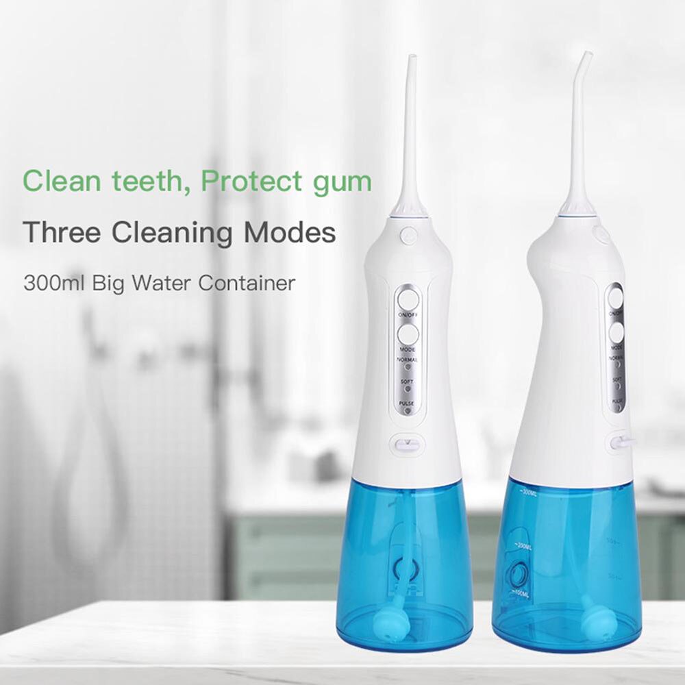 3 Modes Oral Irrigator Cordless Water Teeth Flosser USB Rechargeable 3 Nozzles Water Jet Floss Tooth Pick