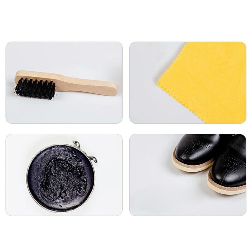 Portable Sneakers Shoe Polish Kit Household Sponge Brushes Father’s Day With Case Birthday Travel Boots Cleaning Tool