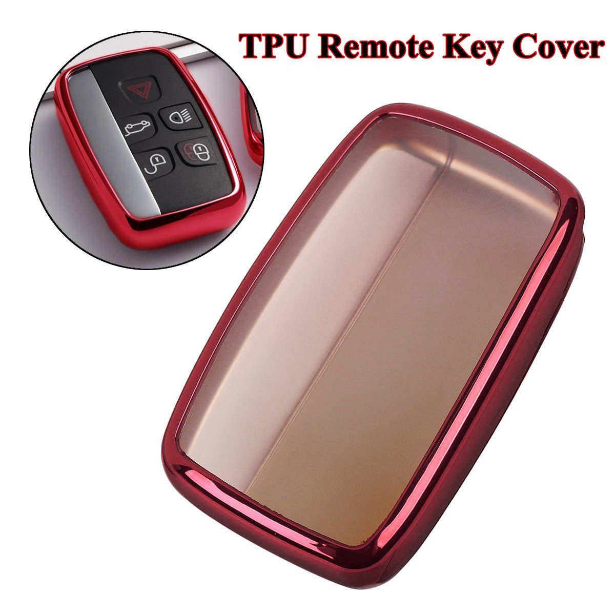 Porte-clé pour Land Rover Range Sport Freelander 2 Discovery 4 | Evoque pour voiture Jaguar TPU télécommande, porte-clé: Red