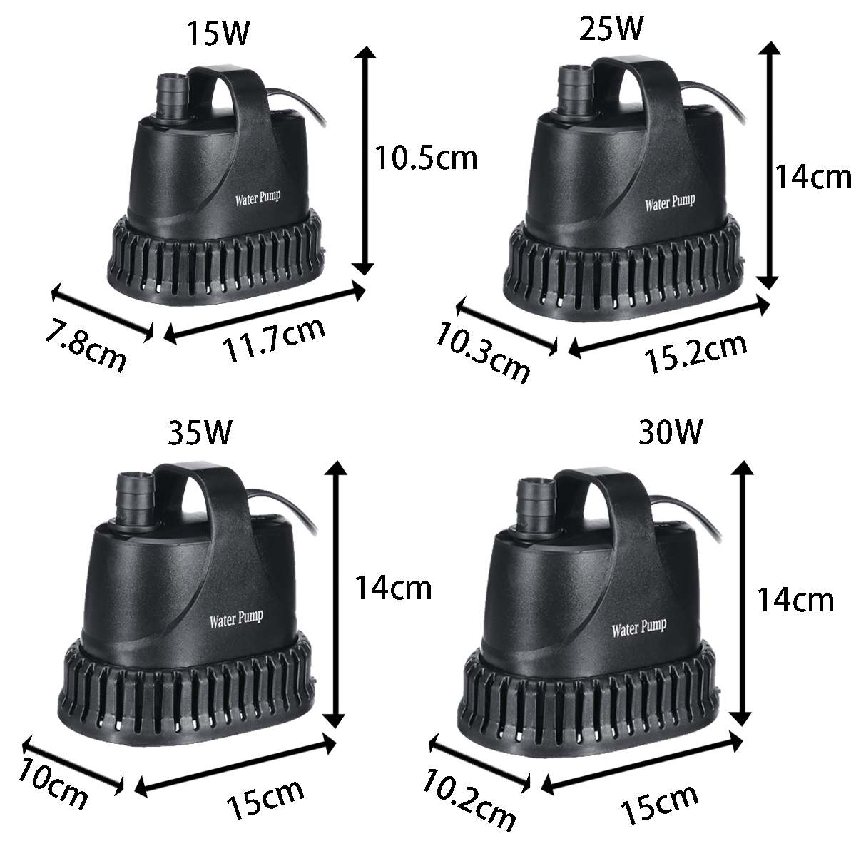 15w 25w 30w 35w vedenpitävä upotettava vesipumppu lampi akvaario kalasäiliö suihkulähde ominaisuus pumppu 2500l/ h säädettävä virtausnopeus pumppu