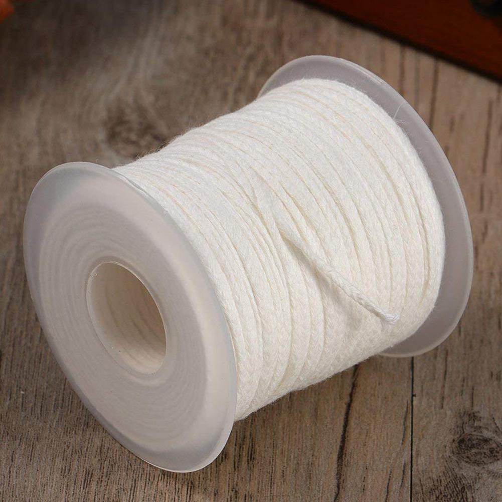 61M White Candle Wick Cotton Candle Woven Wick DIY Handmade Candle Making Material Art Candles Pre Waxed Accessories Decor