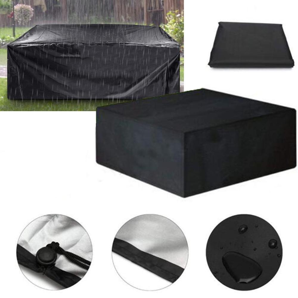Waterdichte L-vorm Tuinmeubelhoes – 300x300x90 Cm, Grijs, 210D Oxford Polyester, UV-bestendig, Stof- En Regendicht, Met Trekkoord, Voor Loungesets En Banken