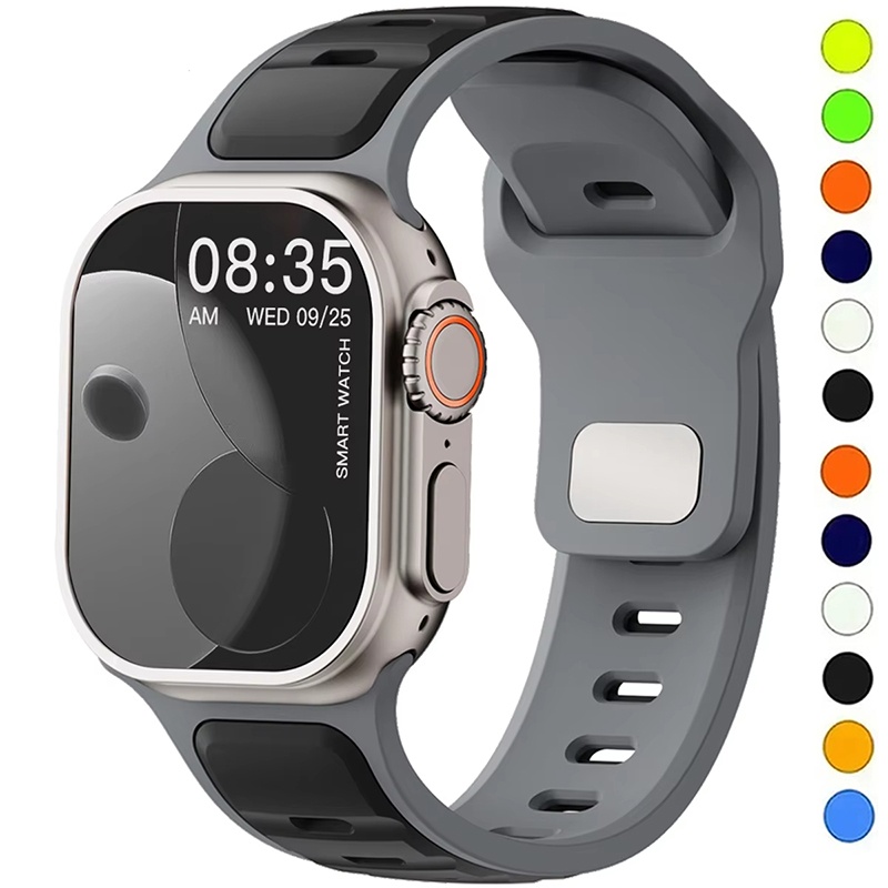 Silikonbänder für Apfel Uhr Band 49 mm 41 mm 45 mm 44 mm 40 mm 38 mm 42 mm Armbinde für iWatch Serie 9 8 7 6 5 4 Ultra 3 2 1 SE