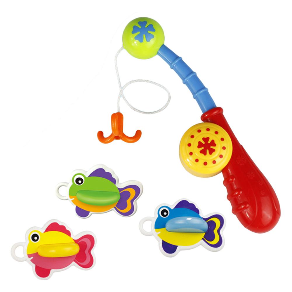 Bambini 4pz Del Fumetto di Plastica Canna Da Pesca Galleggiante di Pesce Modello di Gioco di Pesca del Giocattolo di Cattura del Pesce di Acqua del Bagno Giocattolo Educativo: grande Eye