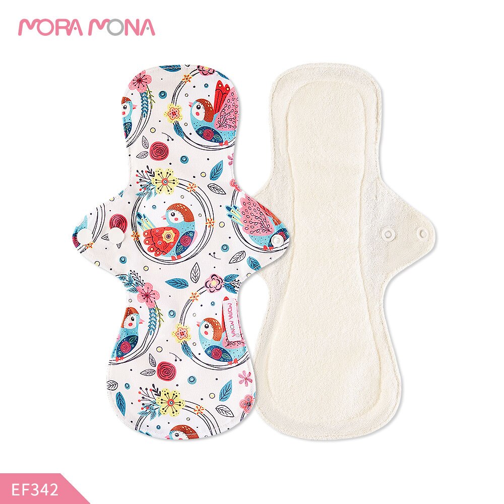 Mora Mona Reusable Menstrual Pad For Heavy Flow Large Size Breathable Women Cloth Pad 5 Pieces: EF342