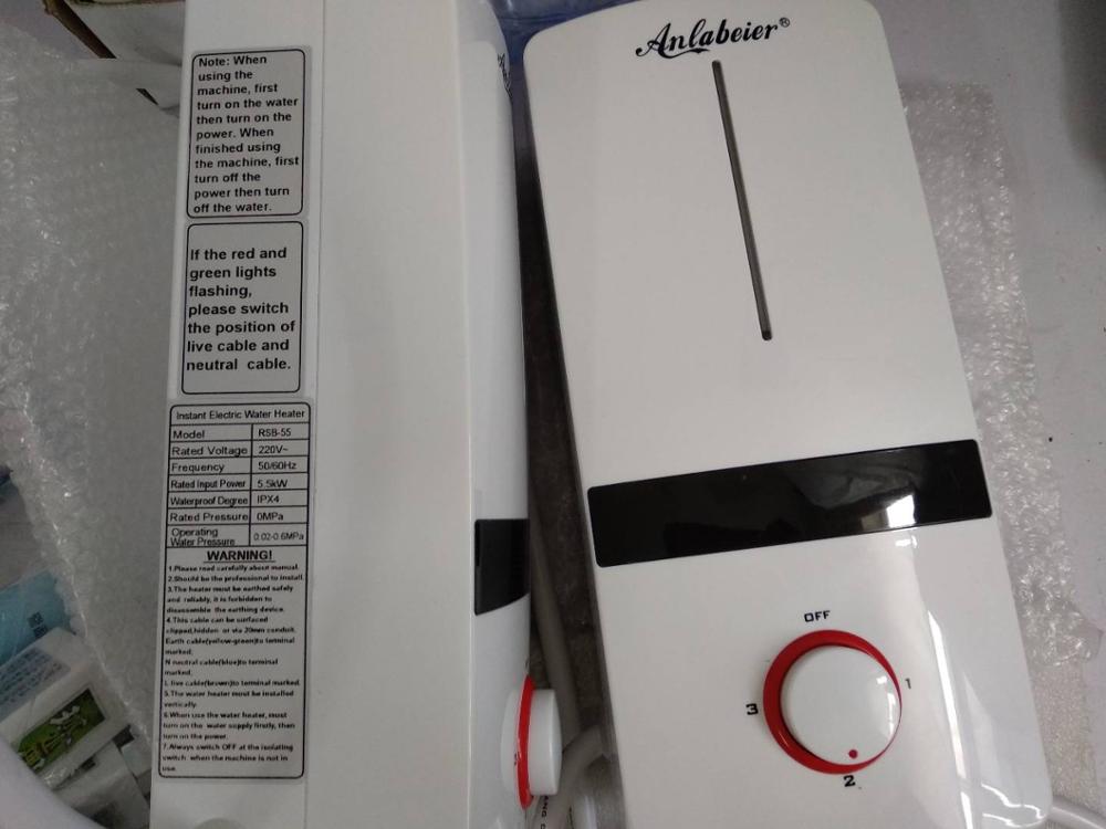 220V 5500W Onmiddellijke Elektrische Douche Boiler Abs Tankless Boiler Elektrische Voor Keuken Badkamer