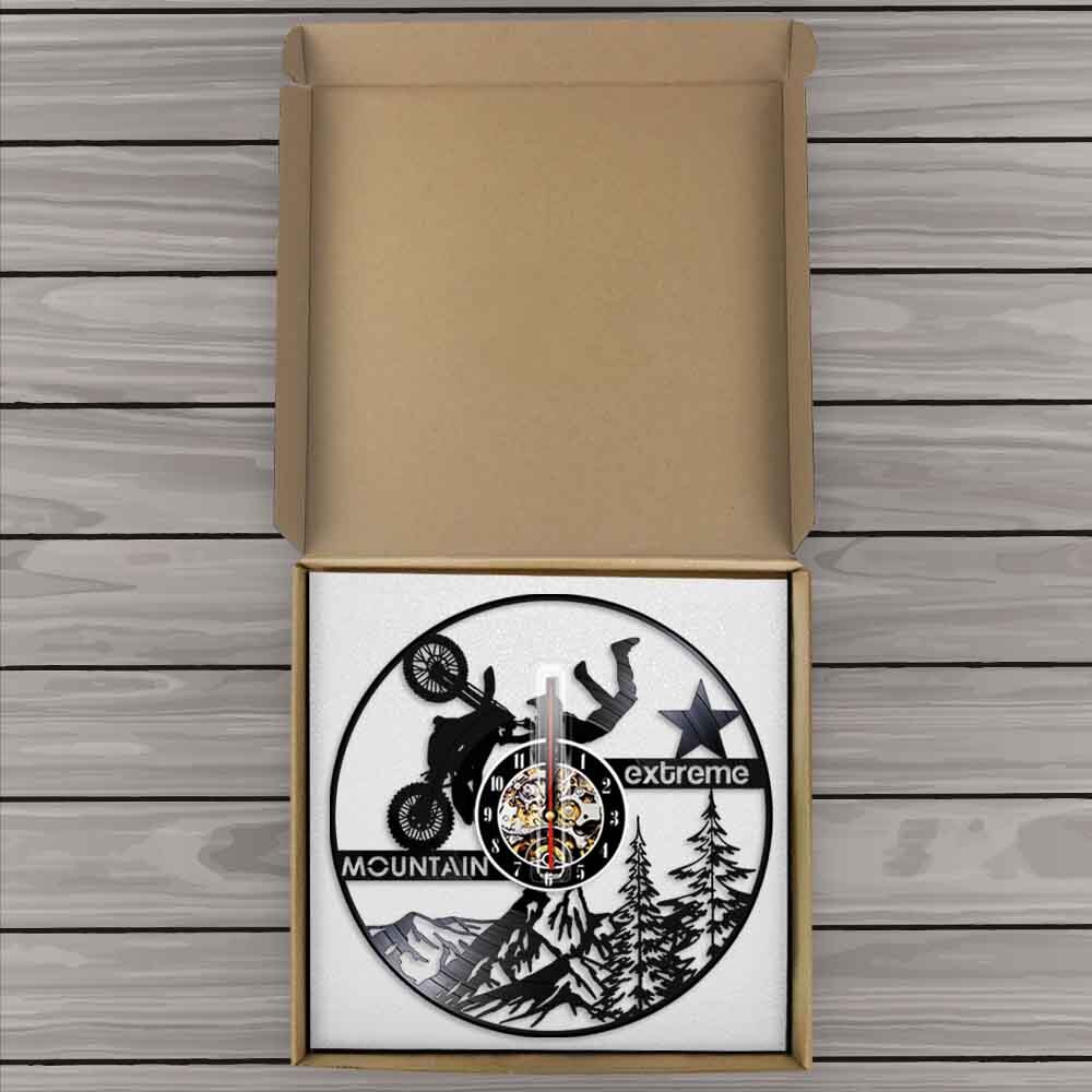 Motos extrêmes Moto vinyle Record horloge murale Moto VTT horloge murale Vintage saleté vélo décoratif Art mural