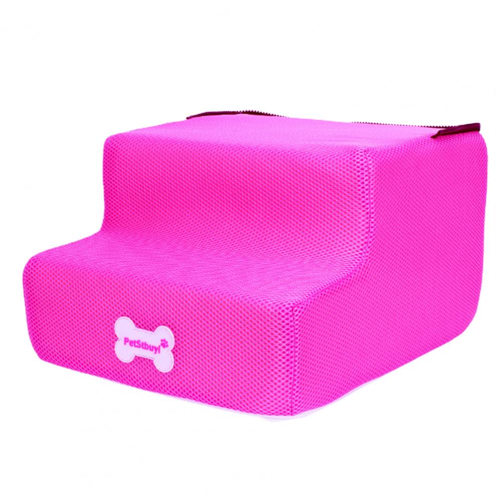 Dog Climbing Ladder Safe Pet Ladder 12 Colors Climbing Durable Sturdy Dog Climbing Ramp: Rose Red