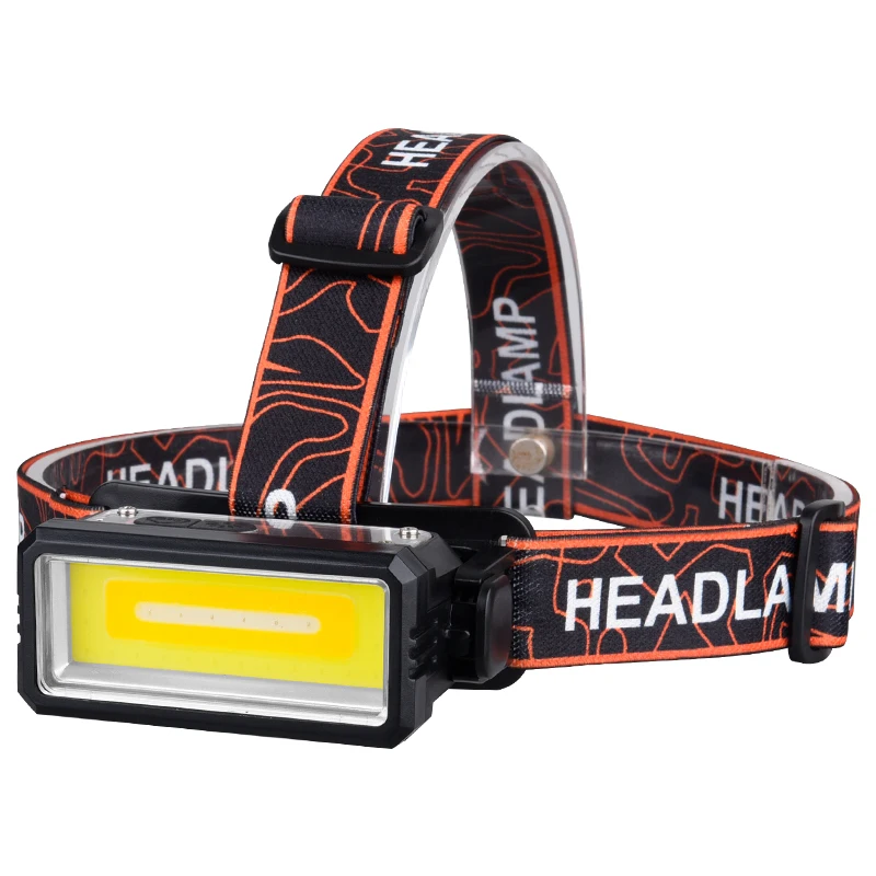 COB LED-werkkoplamp Hoge krachtige sensorkoplamp Type-C oplaadbare zaklamp Waterdichte campingvissen zoeklantaarn: Default Title