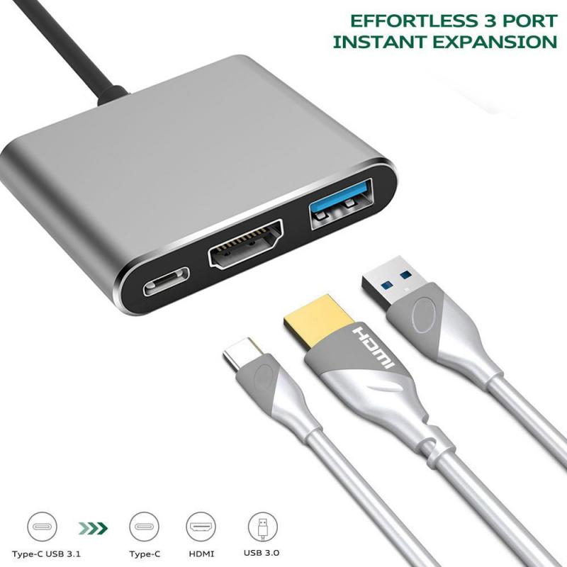 USB-C to HDMI Adapter - 4K HDMI, USB 3.0, Type-C PD - for MacBook Pro, Phone