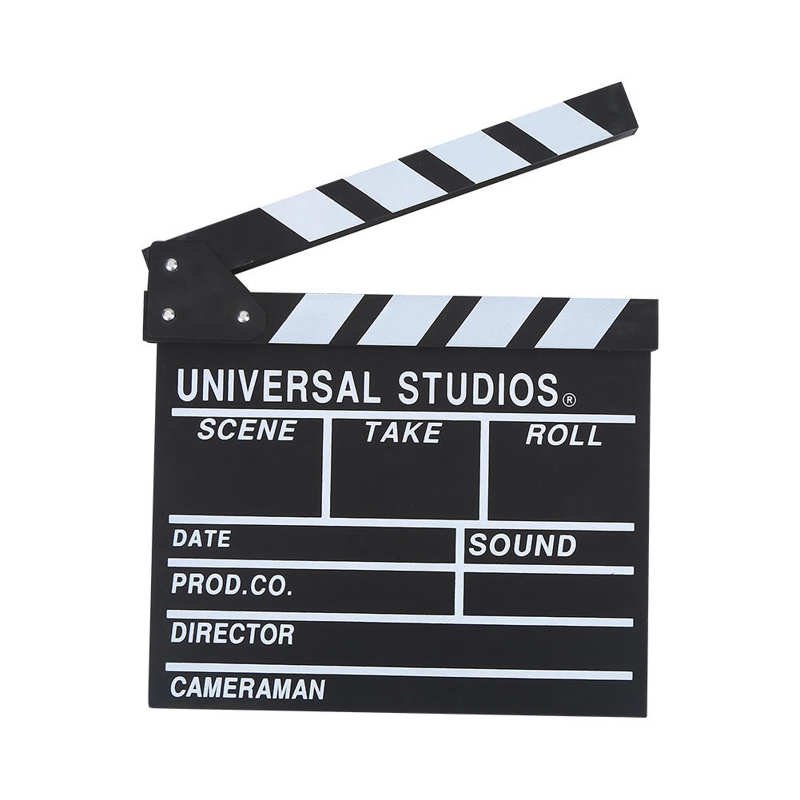 Wooden Director Scene Clapperboard TV Movie ClapperBoard Film Cut Prop 30 x 27cm