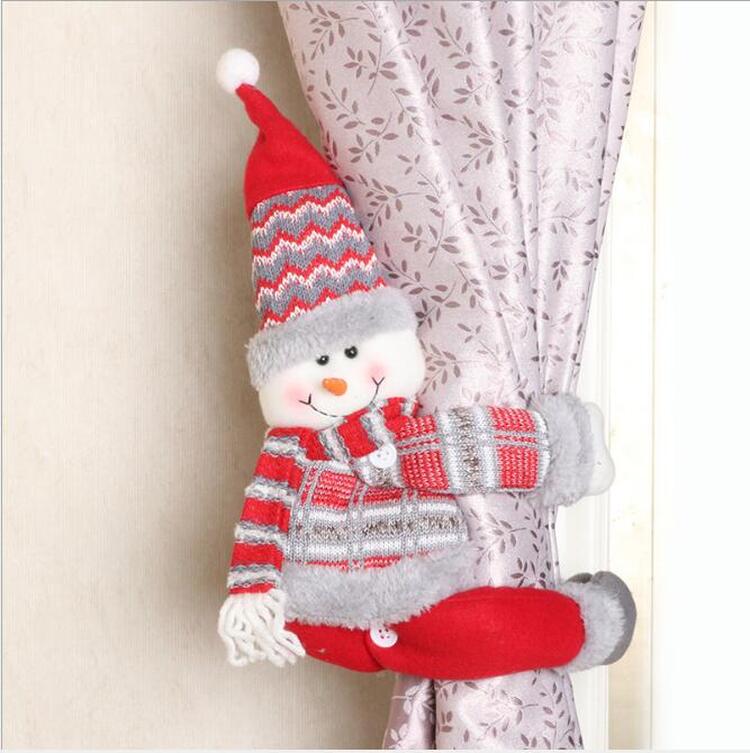 Weihnachten dekoration vorhang klett vorhang Schnalle Vorhang Dekorative Zubehör Santa Claus Weihnachten Vorhang Schnalle Clip: Schneemann