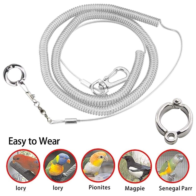 Papegaai Bird Harness Leash Vliegende Training Trekkabel Voor Papegaaien Duiven Grasparkiet Dwergpapegaai Outdoor Training Speelgoed