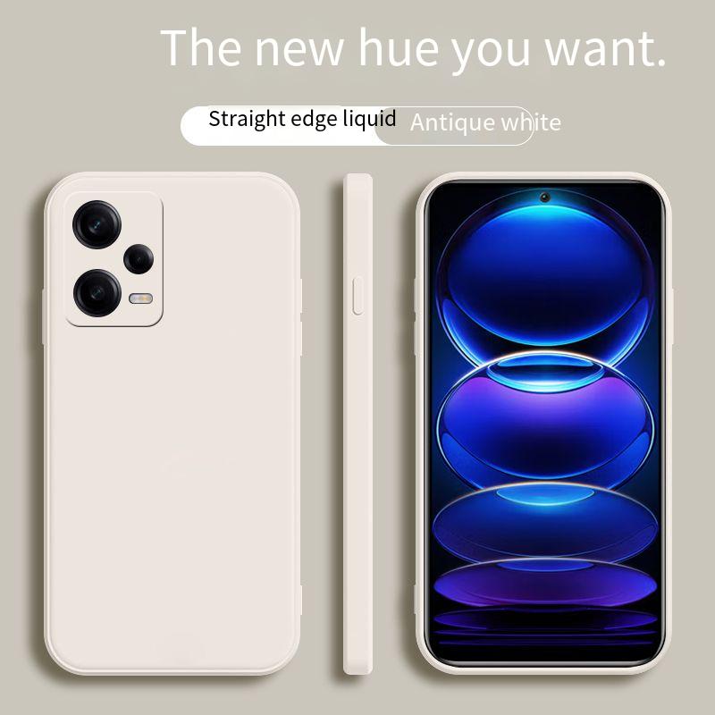 Square Frame Silicone Case For Xiaomi Redmi Note 12 Pro Plus Note12 4G 5G Coque Solid Color Soft Back Cover: Cotton / Brown