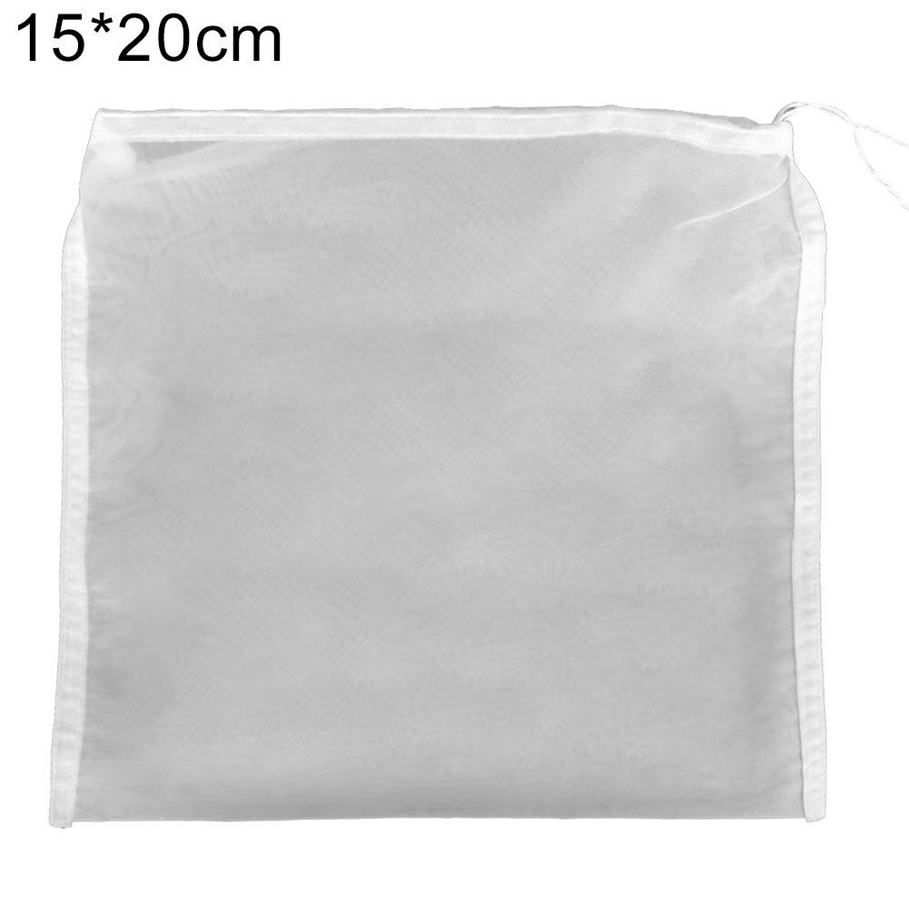 5Pcs Homemade Reusable Food Fruit Beer Filter Bag Squeeze Juice Grid Mesh Brewing Boiling Herb Strainer Filtering Net Pouch: 15x20cm