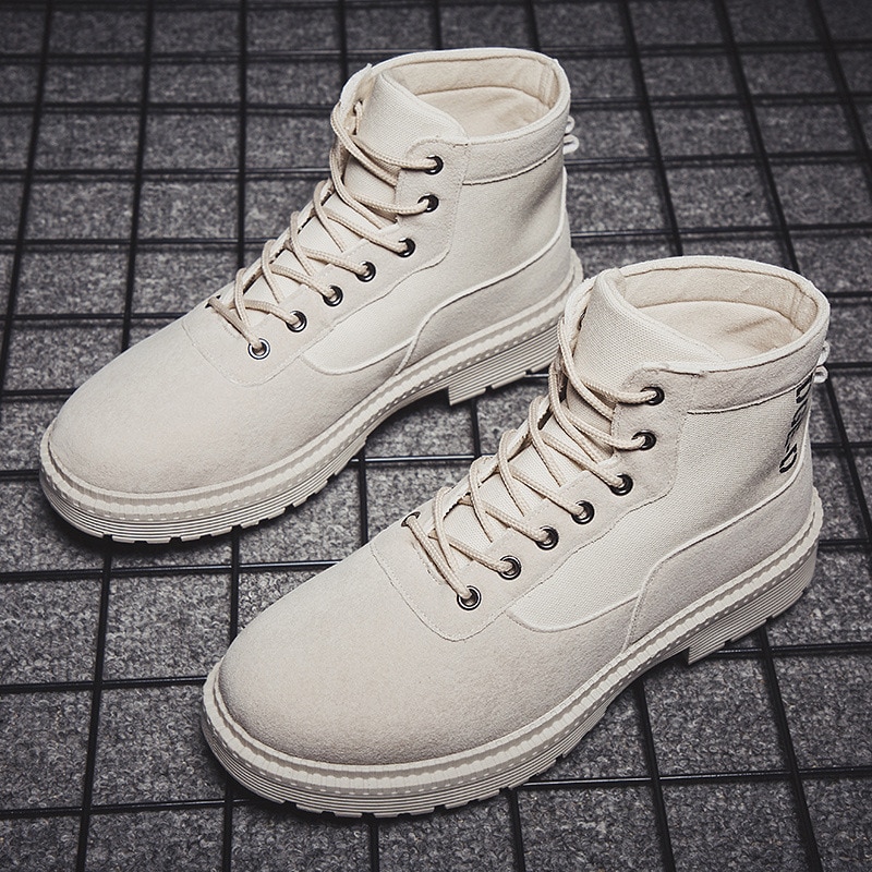 men casual shoes hip hop pu leather Desert boots Locomotive boots Outdoor sports travel shoes