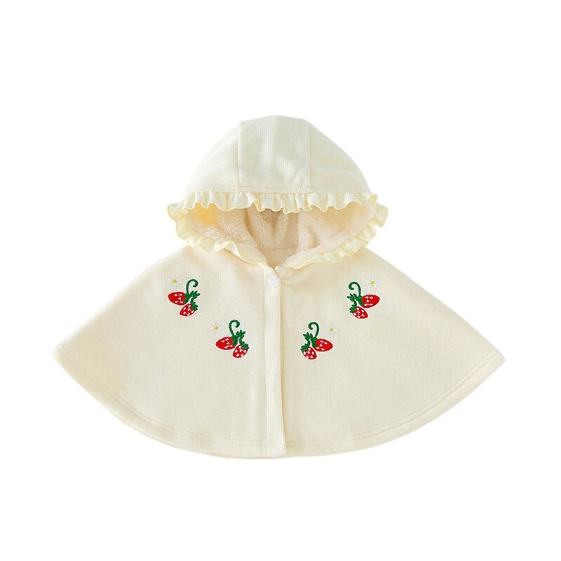 Unisex bambini neonata vestiti Poncho mantello con cappuccio giacca bambino cotone trapuntato mantello spesso Poncho neonato ragazza capispalla: W / L