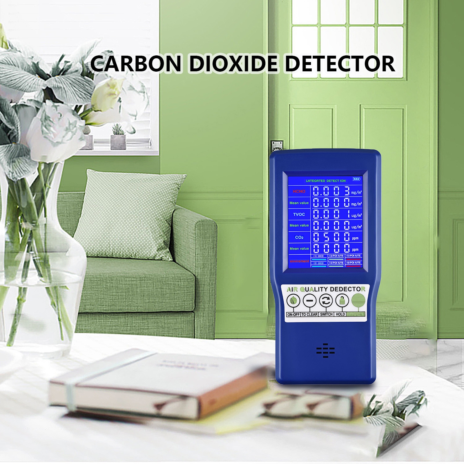 Digital Co2 Sensor Ppm Meters Mini Carbon Dioxide Detector Gas Analyzer Air Monitor Usb Detector Tvoc Hcho Pm Meter#g3