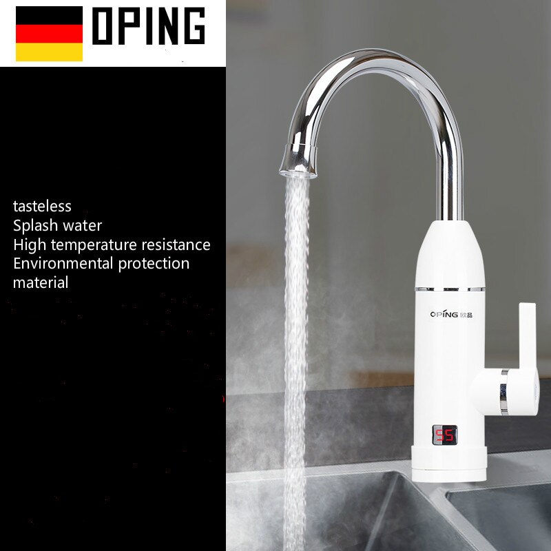 220V 3000W electric water faucet fast heating household instant heating type kitchen treasure fast electric water heater: White