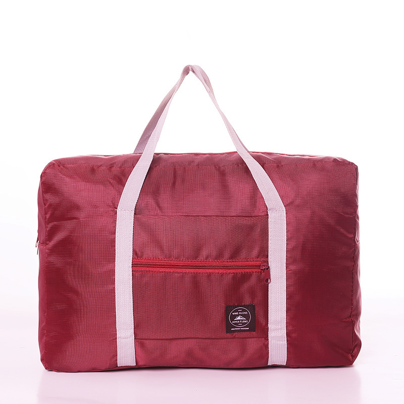 Multifunktions Große Kapazität Reisetasche Ultraleicht Klapp Sport Tasche für Frauen Männer Handtasche Nylon Polyester Wasserdicht Fitnessstudio Tasche: Wein rot