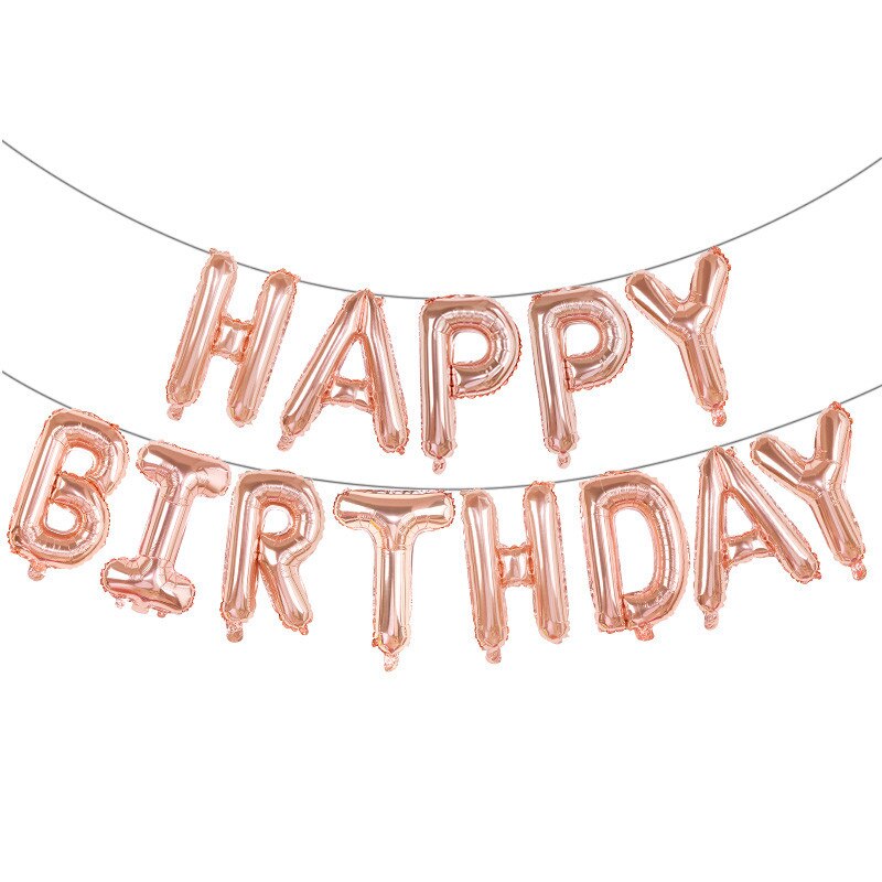 13Pcs Happy Birthday Balloons Foil Letter Balloon Birthday Party Decorations Kids Adult Birthday Balloons card packaging