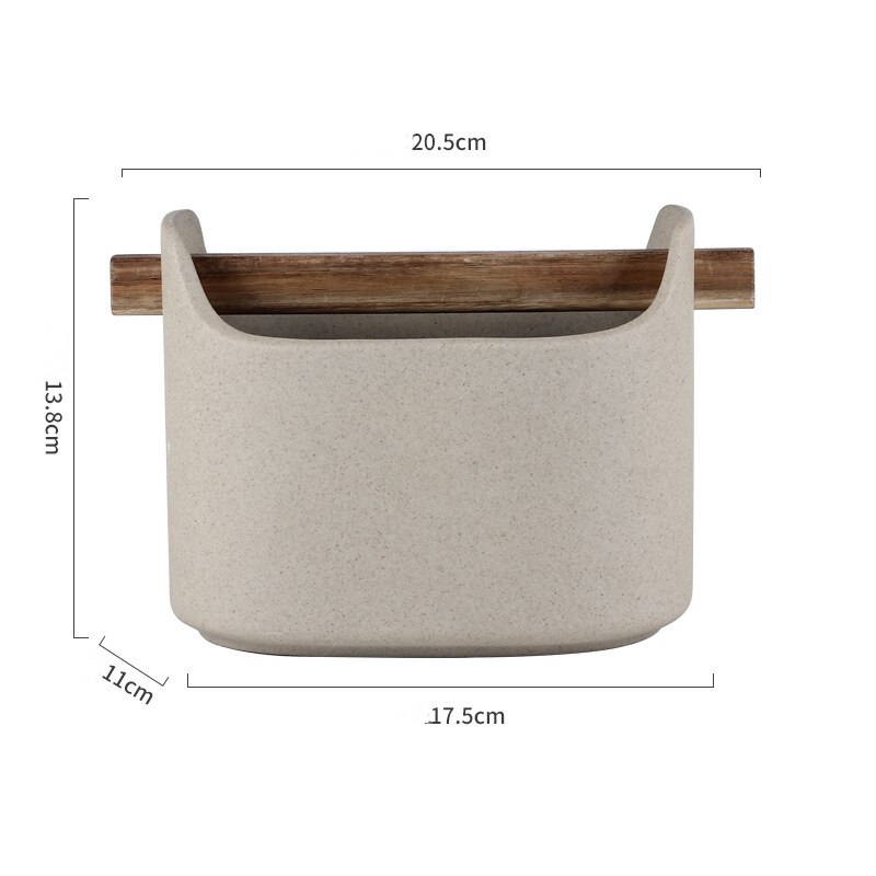 Keramische Keuken Bestek Opslag Buis Met Afdruiprek Bodem Gadgets Gereedschap Organizer Box Accessoires Gebruiksvoorwerpen Conatiner Houder Jar: Khak L