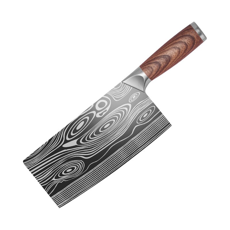 Ensemble de couteaux de Chef de cuisine, couteau forgé en acier inoxydable, ciseaux Nakiri éplucheur en céramique, couteau d&#39;office avec étui: knife 02
