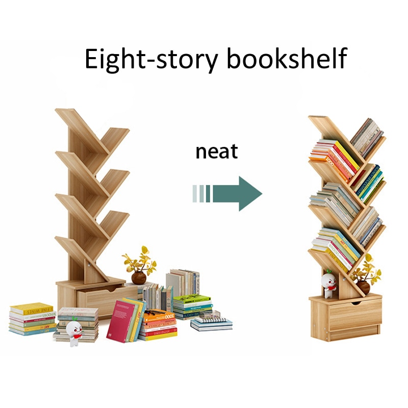 Eight-Layer Bookshelf Floor Simple Shelf Space Saving Bookcase Storage Rack Children's Picture Book Shelf