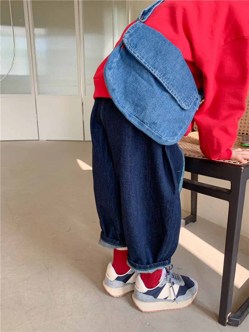 2022 New spring Boys and girls patchwork little plaid harem pants pantaloni caasual in cotone all-match