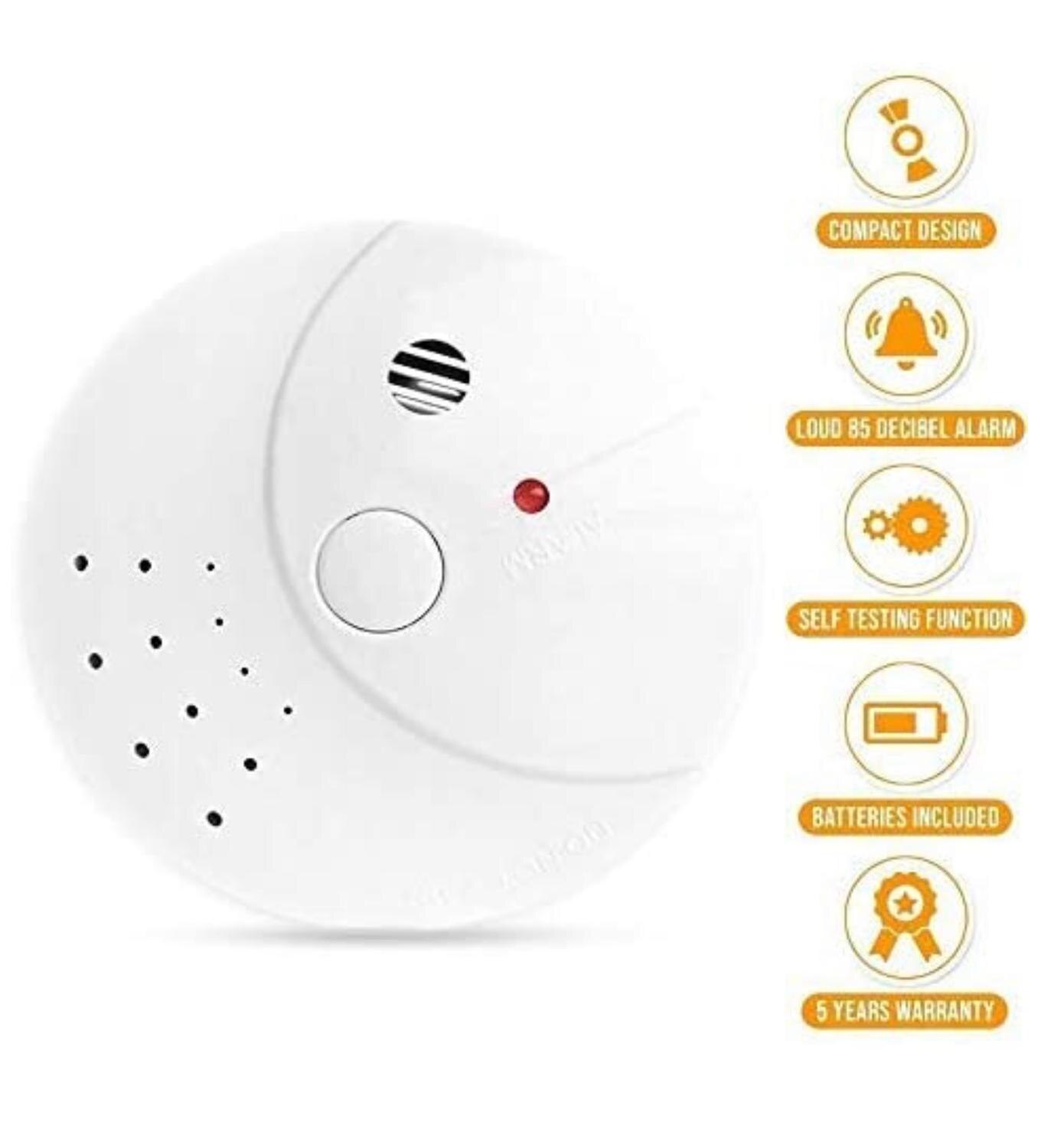 photoelectric smoke detector fire alarm battery-operated