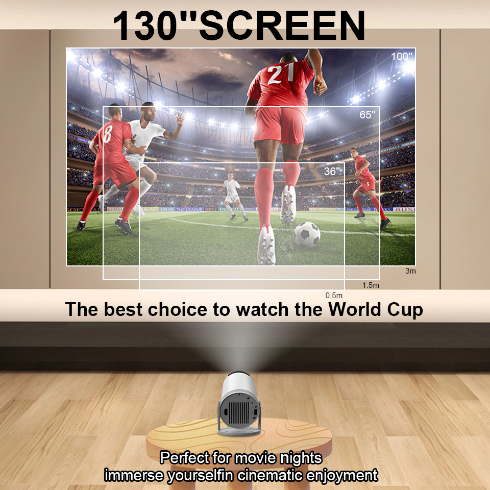 KaiAqua 260 ANSI 4K-Projektor-Dekodierung, 1280 x 720 P, Video-Audio, Heimkino, Autofokus, 5 G WiFi, 6 tragbare Outdoor-Projektoren, Beamer