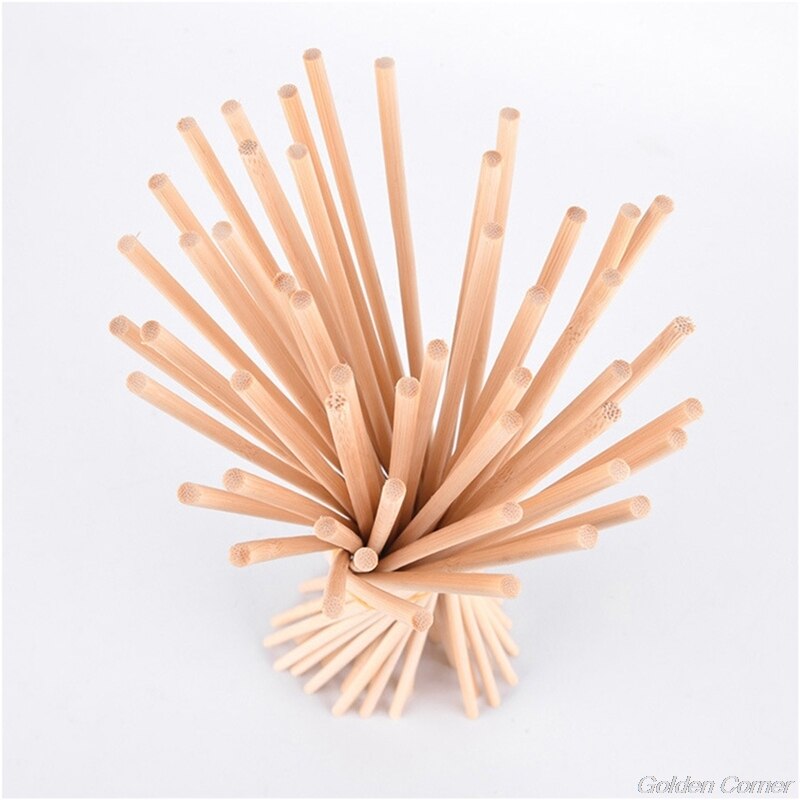 Palos de bambú para plantas de madera, palos de soporte para flores de jardín, modelo de construcción DIY, materiales D02 20, 50 Uds.