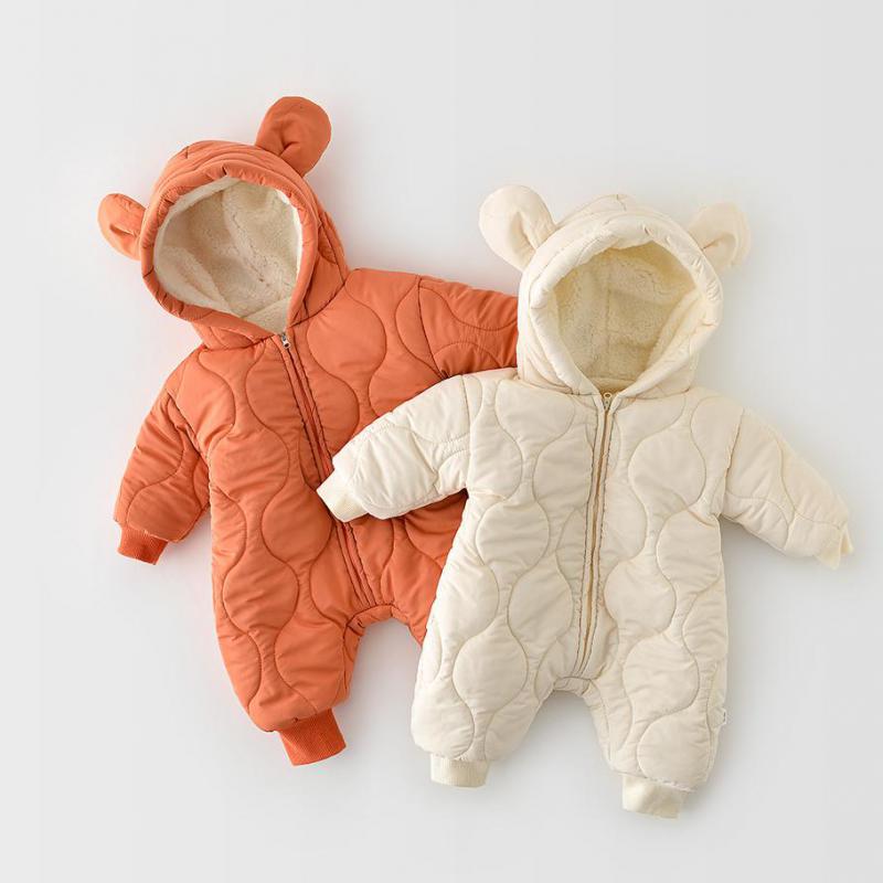 Ins Winter Koreaanse Baby Kleding Voor Meisjes 2022 Pasgeboren Verdikte Jongens Snowsuit Met Hooded 0-24M Warme Overalls peuter Zuigelingen