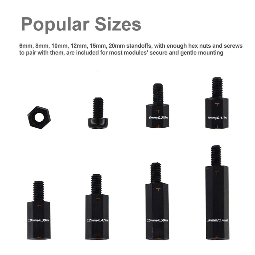 180pcs Plastic M3 Screw Combination Nylon Hexagon Washer Screw Nut Classification Kit Environmental Protection Durable Hardware