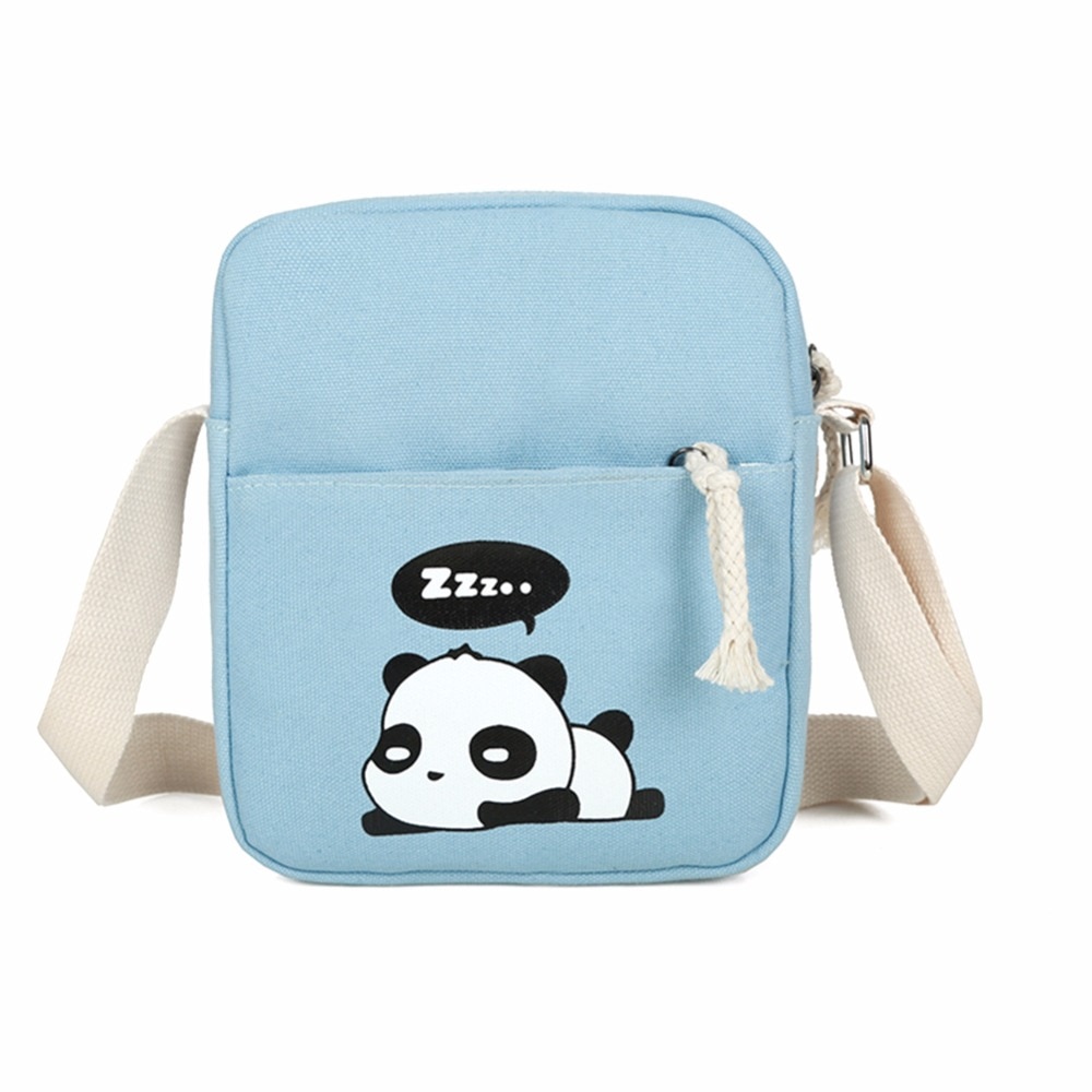 4 pçs/set bonito dos desenhos animados das mulheres panda impresso mochilas lona ombro clutch schoolbags composite sac a dos mochila feminina 2018